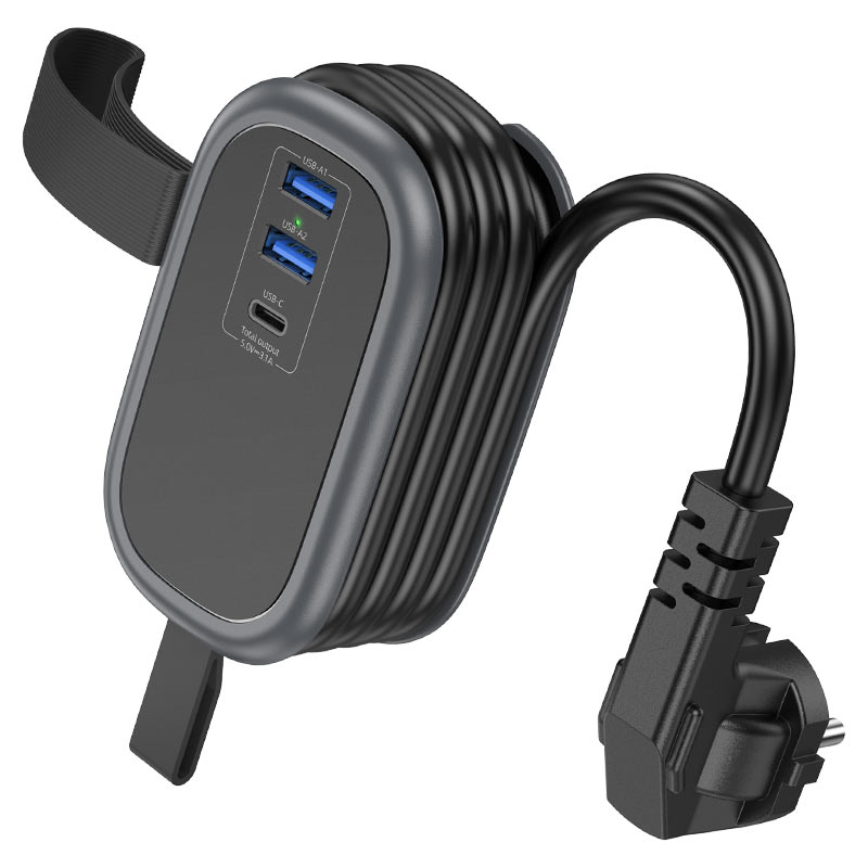 Power strip “NS6 Sharp” 3 ports + 1 socket EU / GER