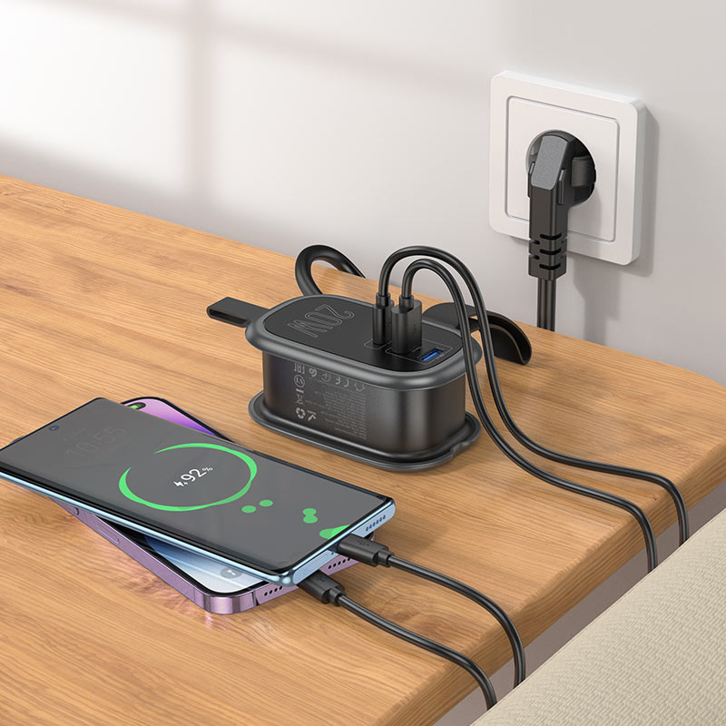Power strip “NS7 Sharp” PD20W 3 ports + 1 socket EU / GER