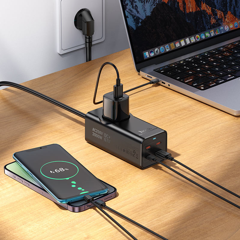 Power strip “NS9 Wisdom” PD67W 4 ports + 1 socket EU / GER