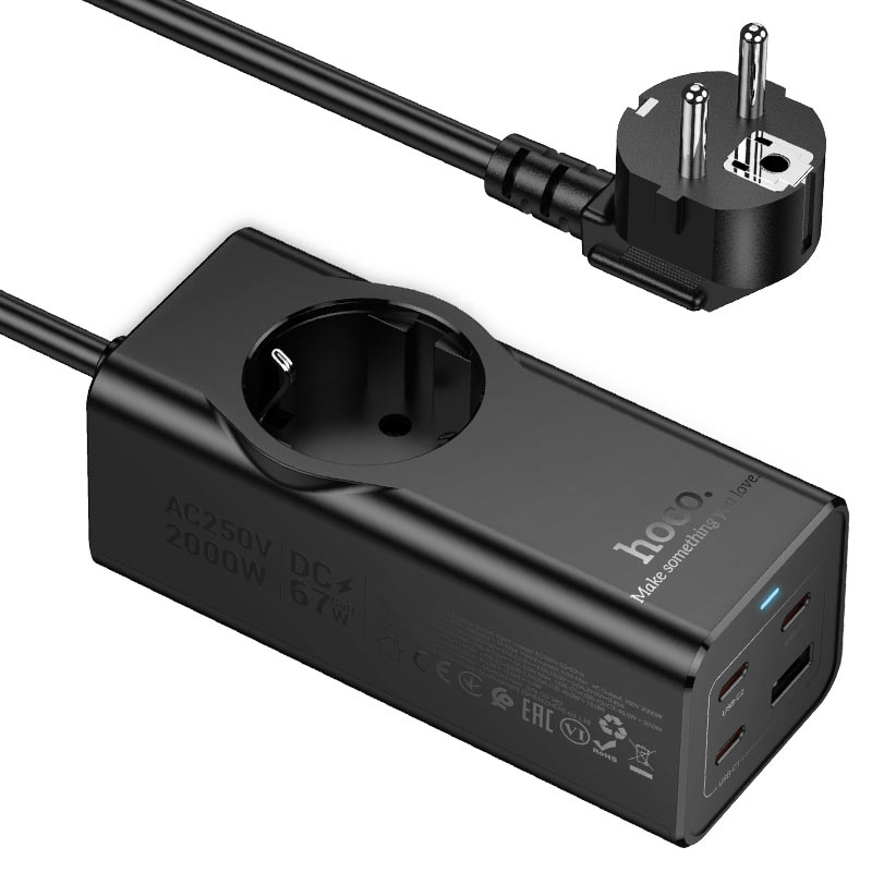 Power strip “NS9 Wisdom” PD67W 4 ports + 1 socket EU / GER