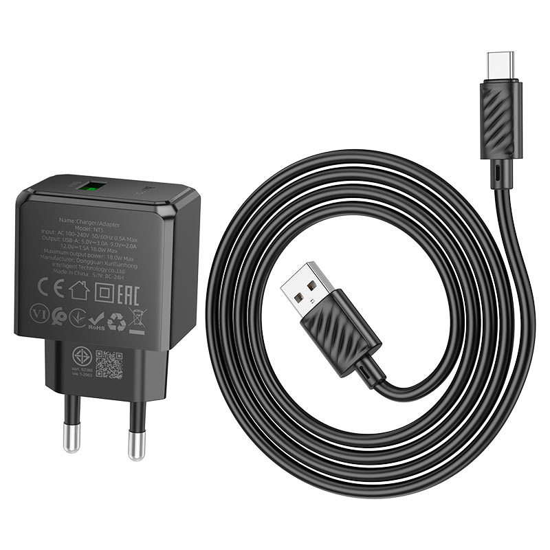 Wall charger “NT5 Superior” QC3.0 THA cable set