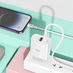 Wall charger “NT9 Maximus” PD20W + QC3.0 THA cable set