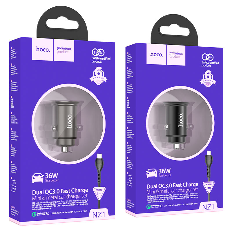 Car charger “NZ1 Developer” QC3.0 set with cable