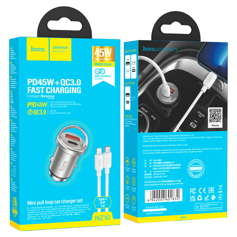 Car charger “NZ10 Handy” 45W cable set
