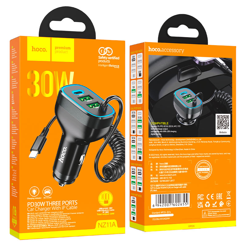 Car charger “NZ11A Guide” PD30W with cable