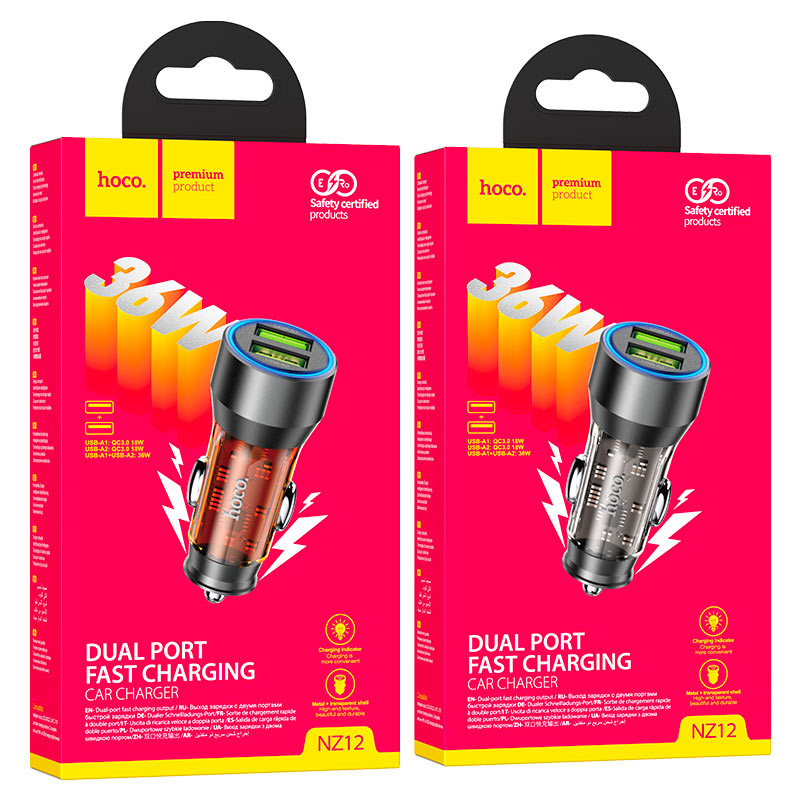 Car charger “NZ12 Prosperity” 36W cable set