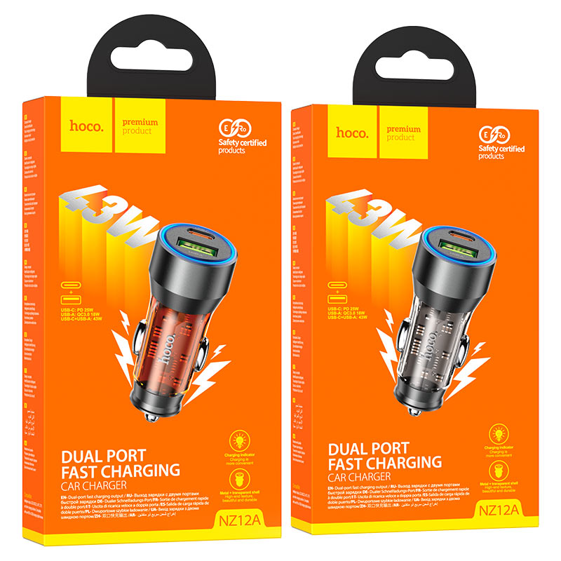 Car charger “NZ12A Action” 43W cable set