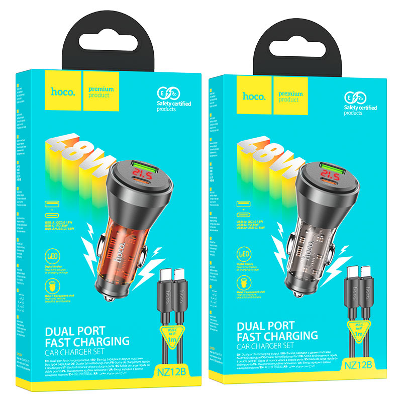 Car charger “NZ12B Unimpeded” 48W cable set