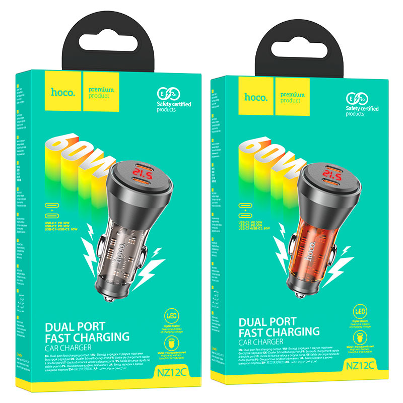 Car charger “NZ12C Graceful” 60W cable set