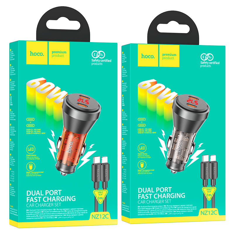 Car charger “NZ12C Graceful” 60W cable set