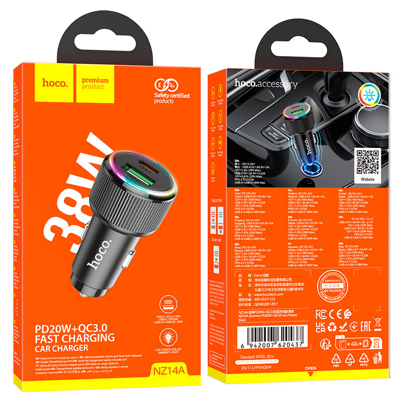 Car charger “NZ14A Guerrero” 38W cable set