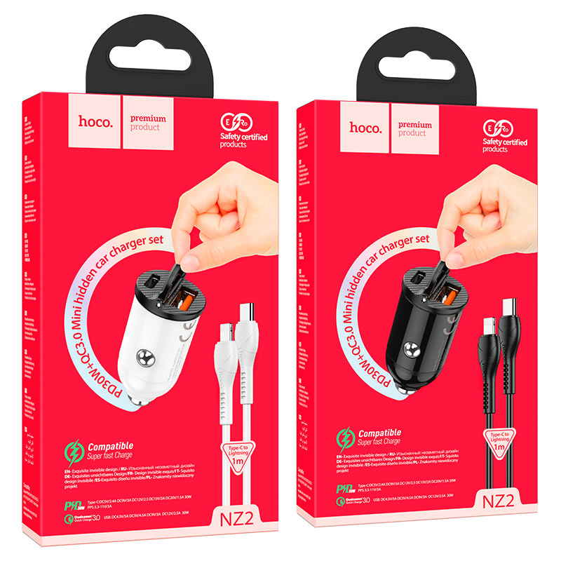 Car charger “NZ2 Link” PD30W+QC3.0 set with cable
