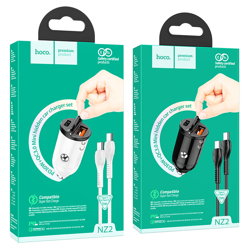 Car charger “NZ2 Link” PD30W+QC3.0 set with cable