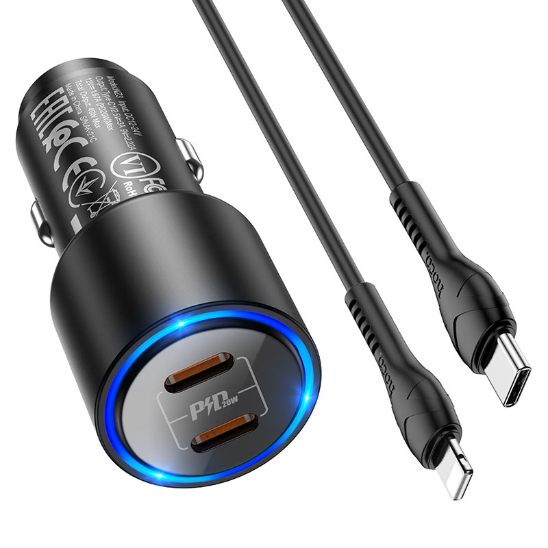 Car charger “NZ3 Clear way” PD dual port set with cable