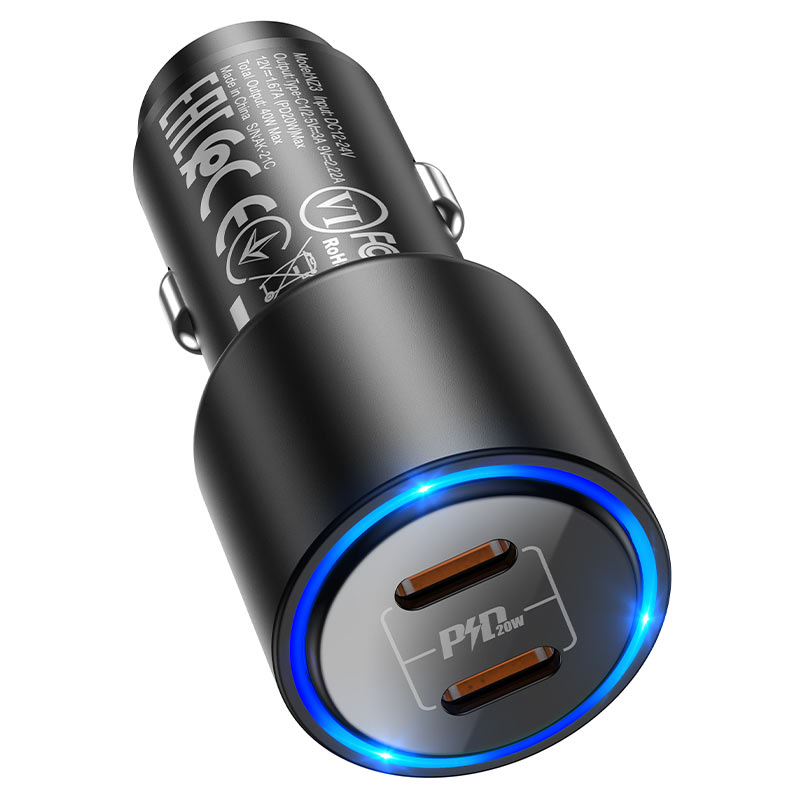Car charger “NZ3 Clear way” PD dual port set with cable