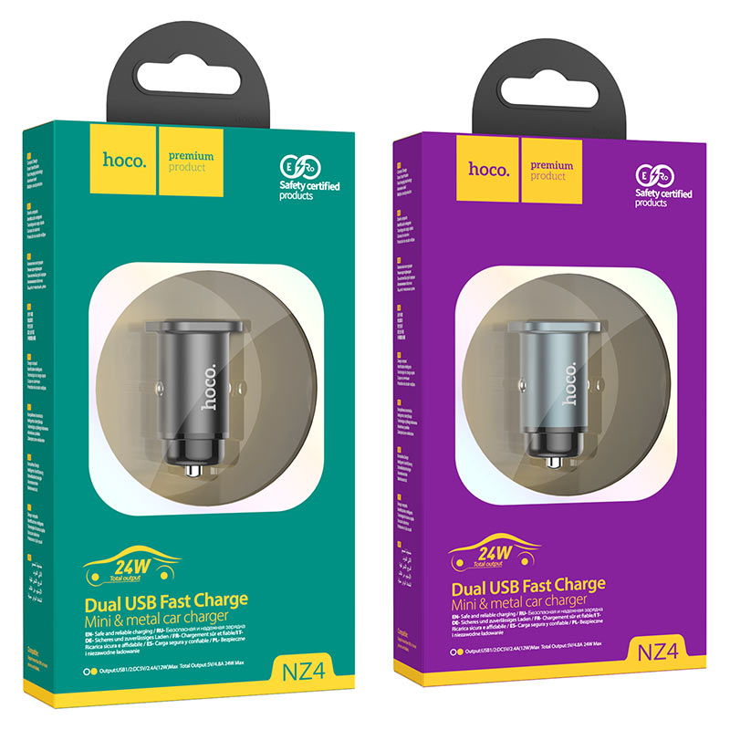 Car charger “NZ4 Wise road” dual port set with cable
