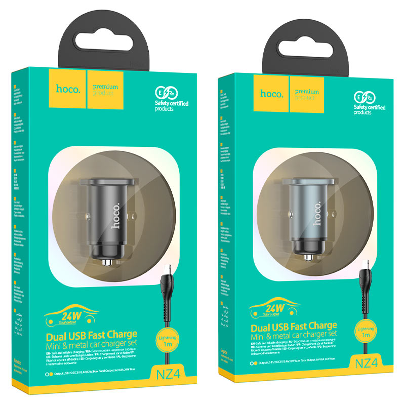 Car charger “NZ4 Wise road” dual port set with cable