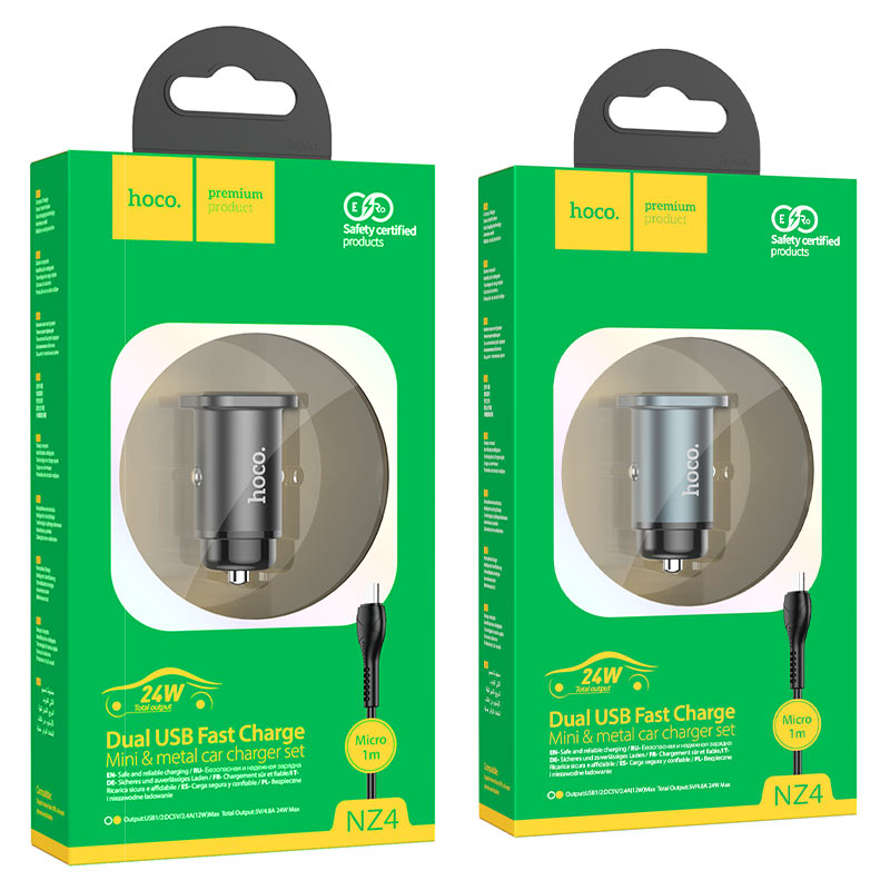 Car charger “NZ4 Wise road” dual port set with cable