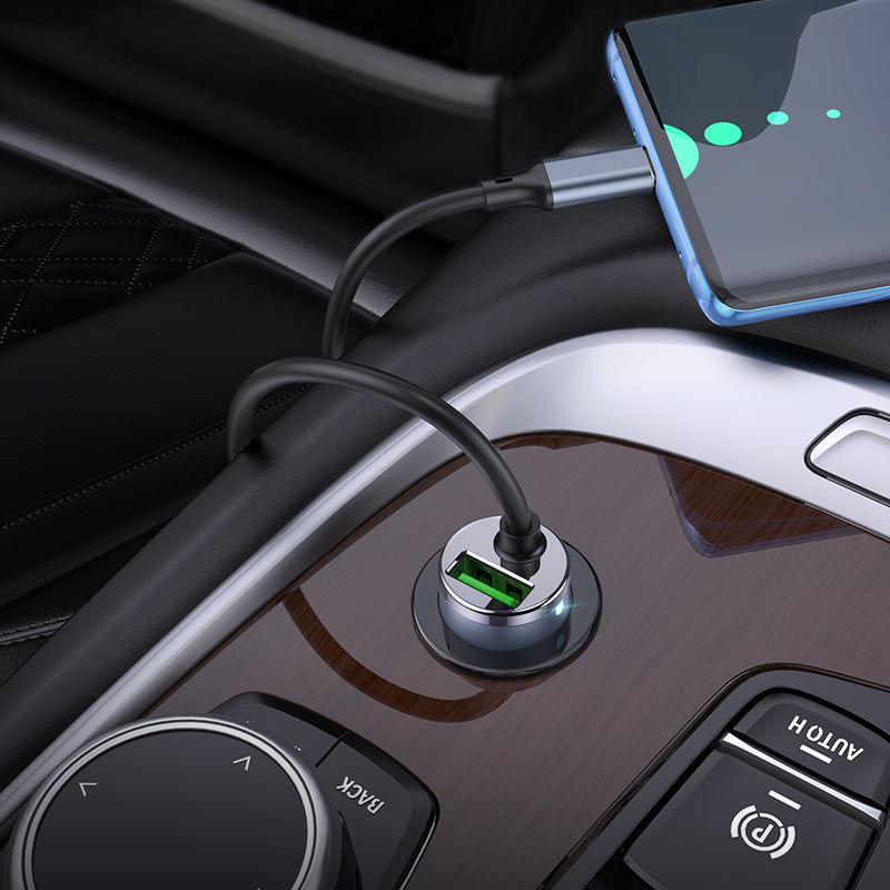 Car charger “NZ7” PD20W + QC3.0 with built-in cable