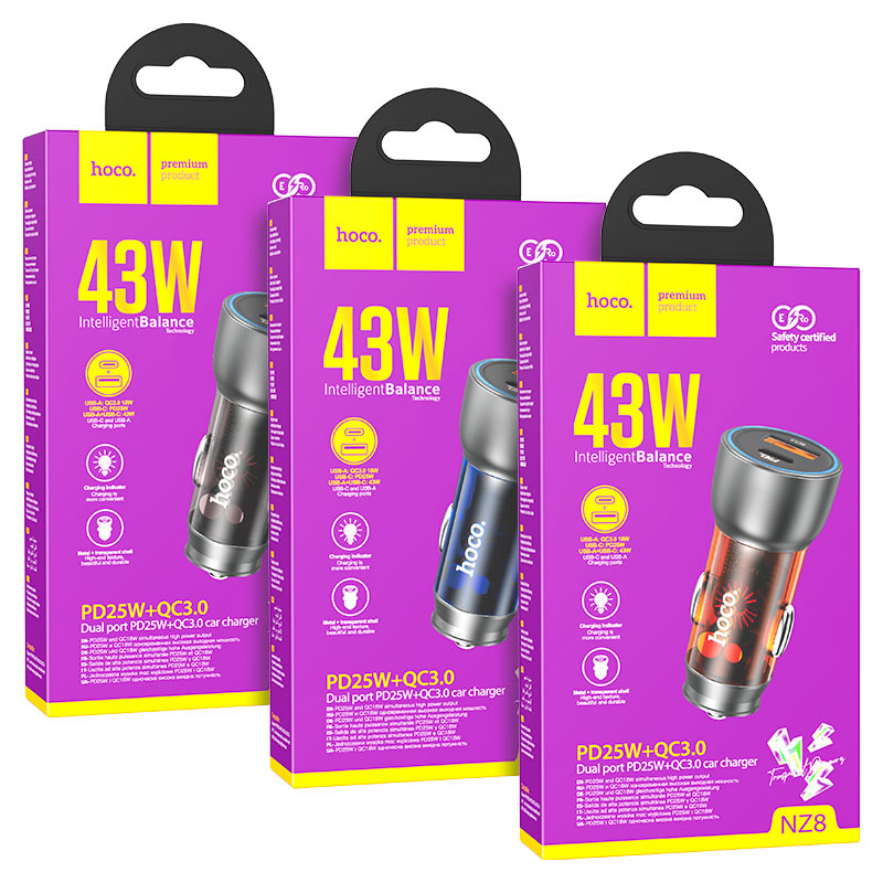 Car charger “NZ8 Sprinter” 43W cable set