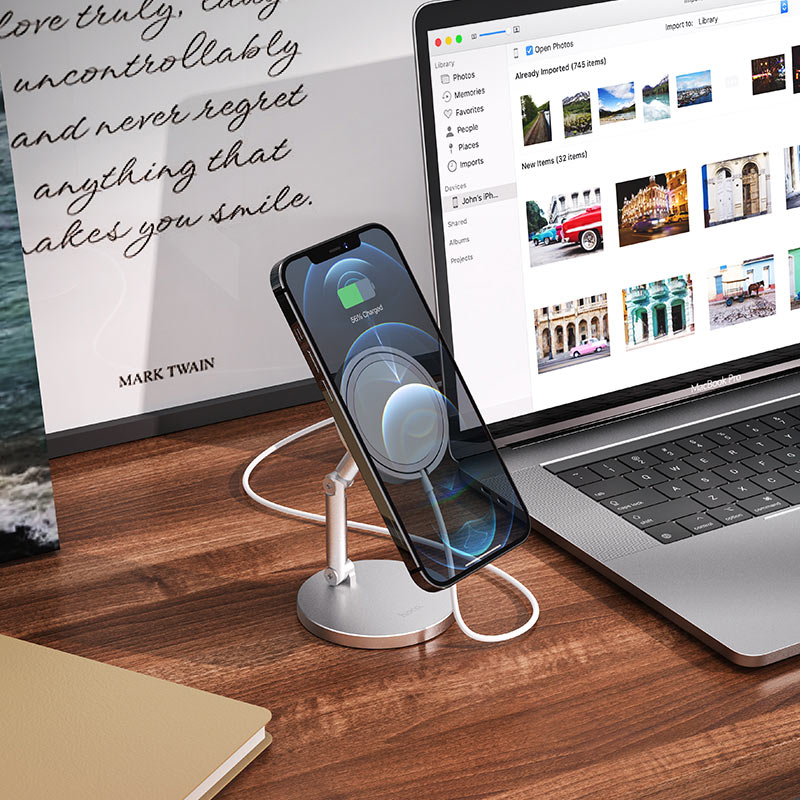 Tabletop holder “PH39 Daring” for magnetic wireless charger