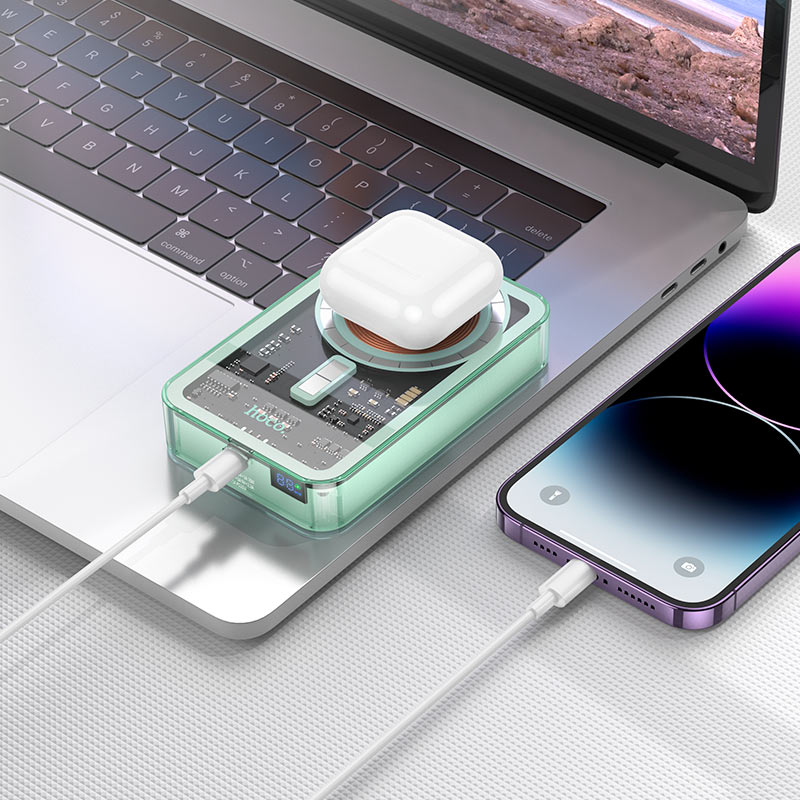 Power bank “Q14A Ice Crystal” PD20W + QC3.0 wireless charging 10000mAh