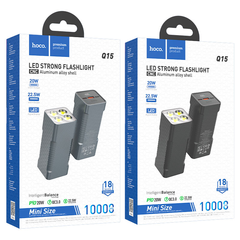 Power bank “Q15 Flashlight” 22.5W 10000mAh