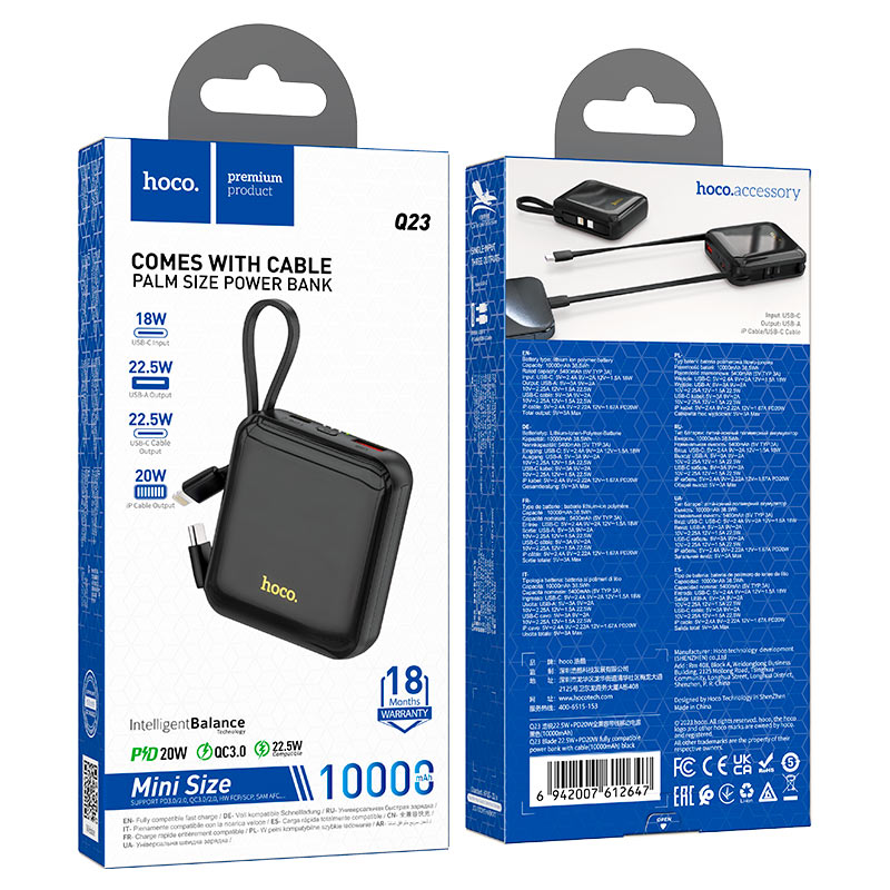 Power bank “Q23 Blade” 22.5W 10000mAh
