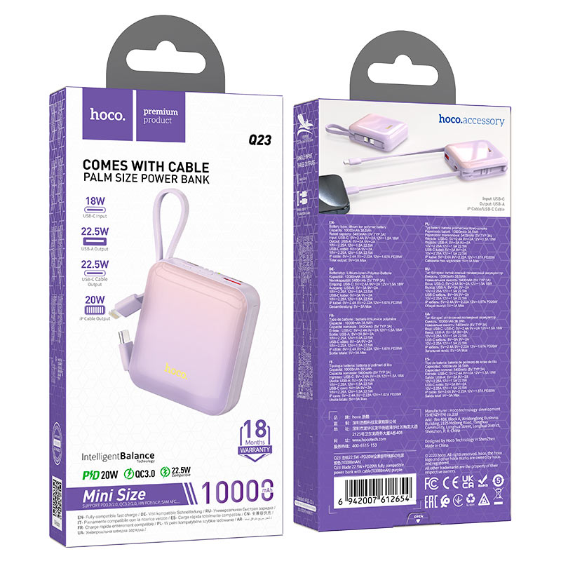 Power bank “Q23 Blade” 22.5W 10000mAh
