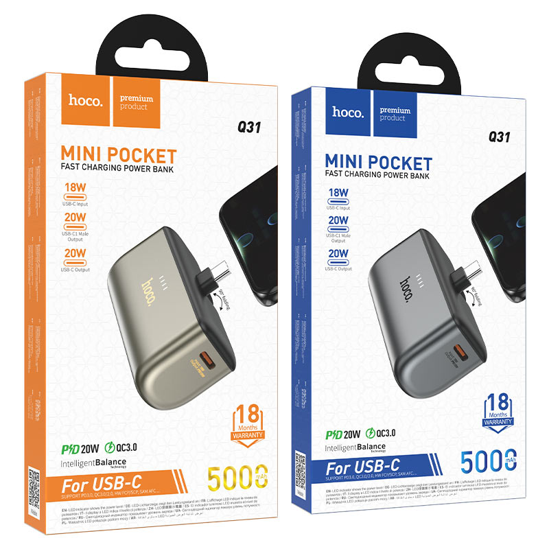 Power bank “Q31 Ingenious” PD20W 5000mAh Type-C ver.