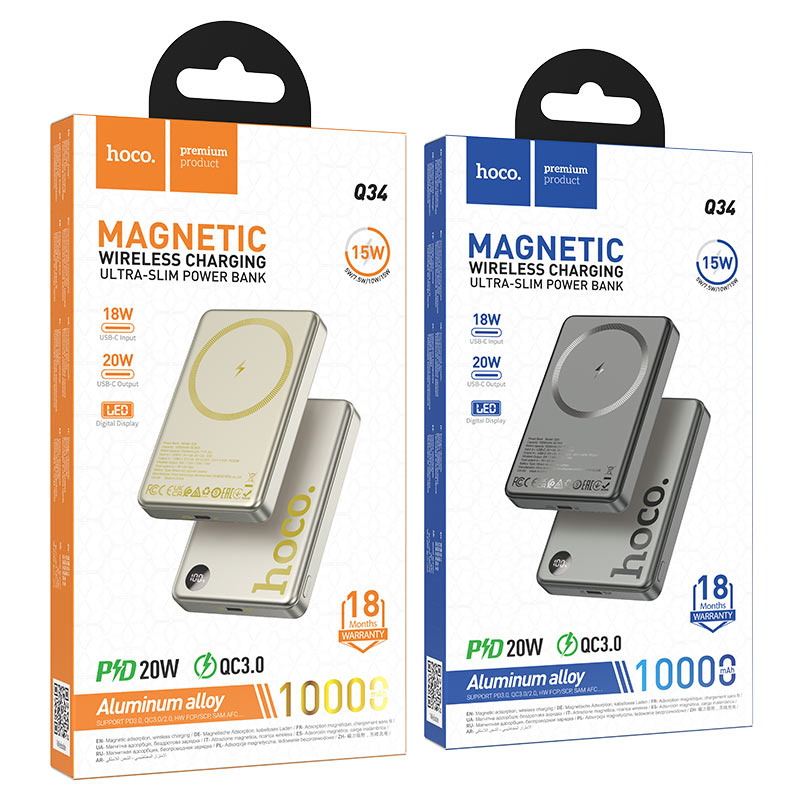 Power bank “Q34 Clever” PD20W wireless charging 10000mAh