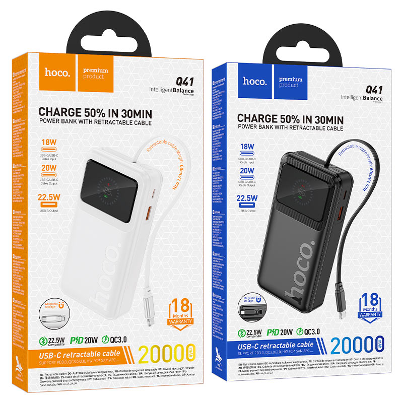 Power bank “Q41 Bright” 22.5W + PD20W 20000mAh