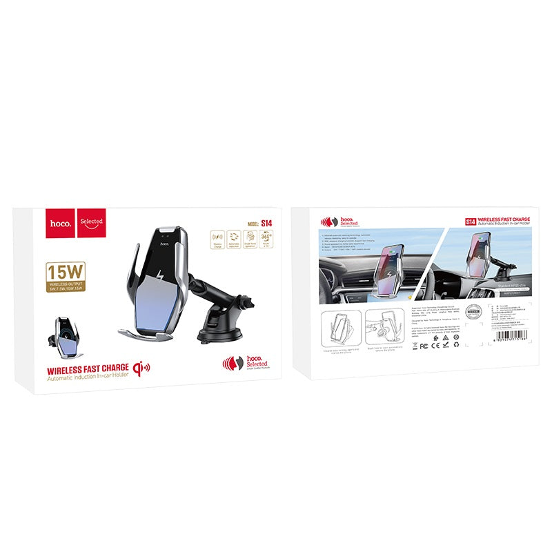 Car wireless charger “S14 Surpass” for dashboard and air outlet