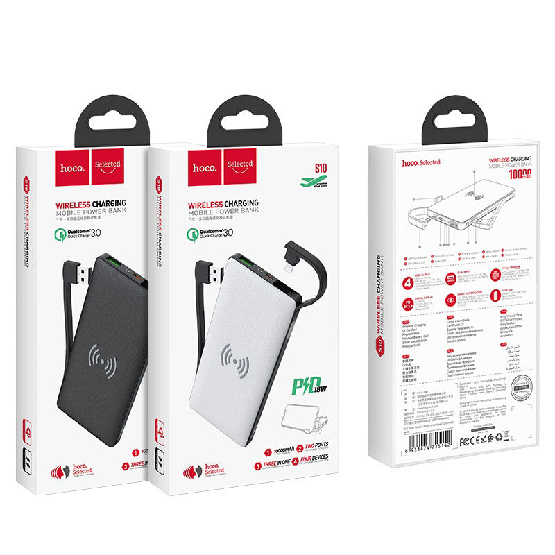 Power bank “S10” 10000mAh wireless charging