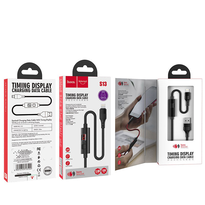 Cable USB to Lightning “S13 Central control” charging data sync with timer