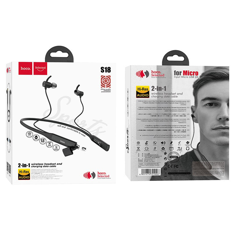 Wireless earphones “S18 Glamor” charging data cable