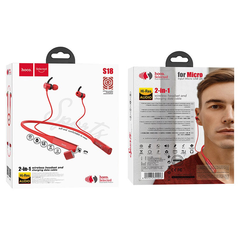 Wireless earphones “S18 Glamor” charging data cable