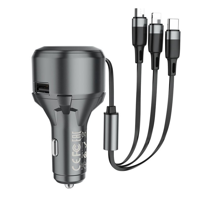 Car charger “S27 Tributo” with 3-in-1 cable