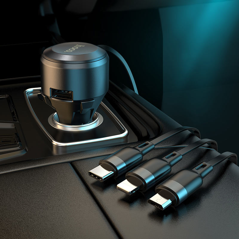 Car charger “S27 Tributo” with 3-in-1 cable