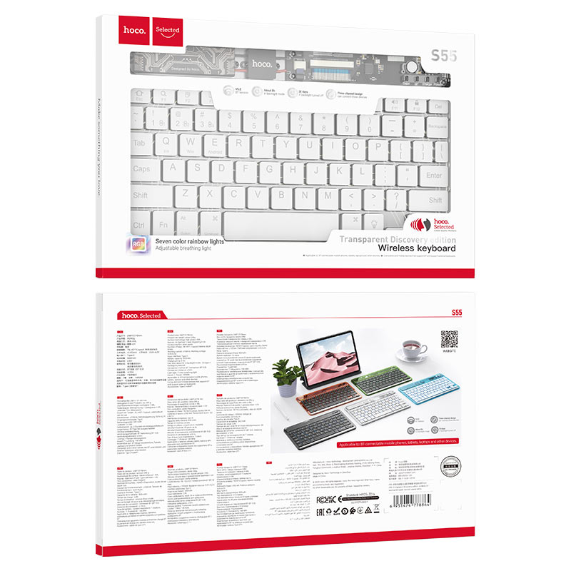 Wireless keyboard “S55 Transparent Discovery edition” english