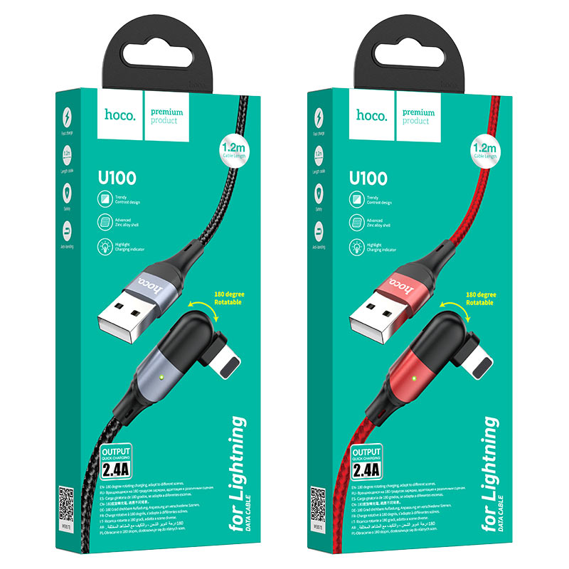 Cable USB to Lightning “U100 Orbit” charging data sync