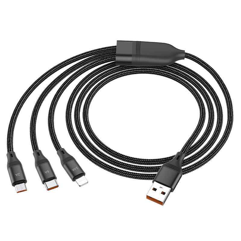 Cable 3-in-1 “U104 Ultra” 6A charging data sync
