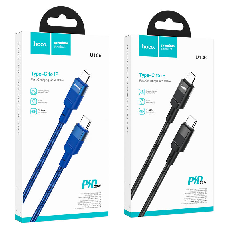 Cable Type-C to Lightning “U106 Moulder” PD charging data sync