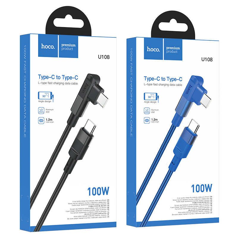 Cable Type-C to Type-C “U108” 100W charging data sync