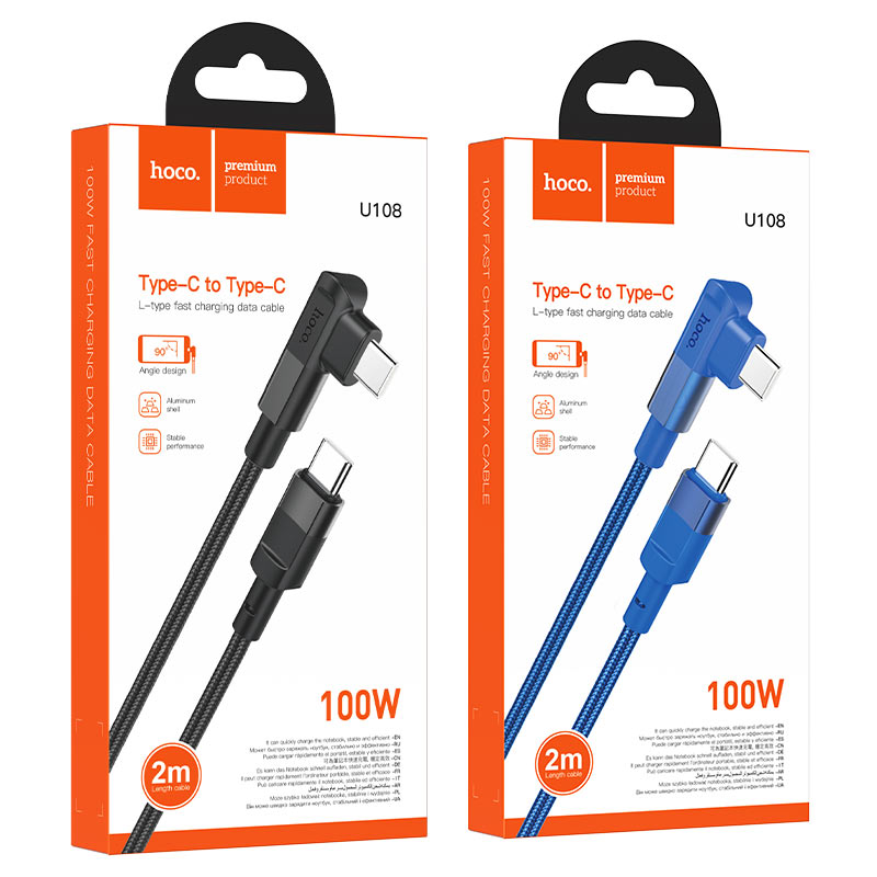 Cable Type-C to Type-C “U108” 100W charging data sync