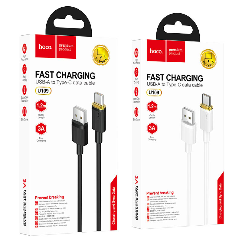 Cable USB to Type-C “U109” charging data sync