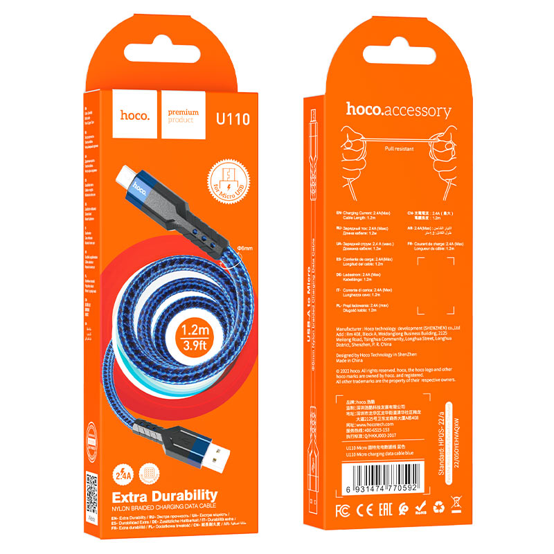 Cable USB to Micro-USB “U110” charging data sync