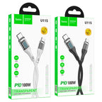 Cable Type-C to Type-C “U115 Transparent Discovery Edition” 100W fast charge