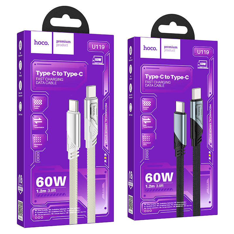 Cable Type-C to Type-C “U119  Machine” 60W fast charge
