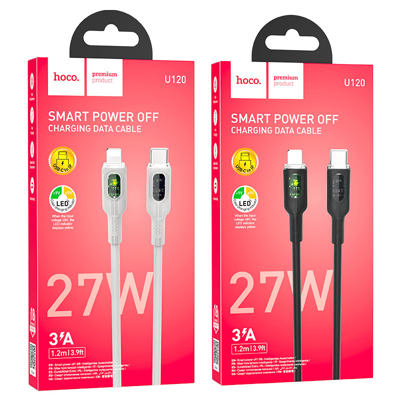 Cable Type-C to iP “U120 Transparent explore” PD 27W fast charge